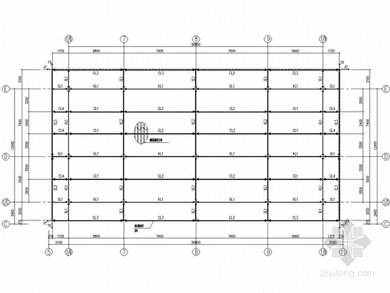 工业厂房扩建、新建建筑结构图（含加层）-二~六层结构平面布置图 