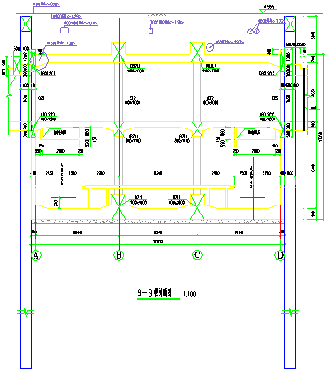 [杭州]地铁工程SG2-17标段施工组织设计（共170页）-文三路站标准结构断面图