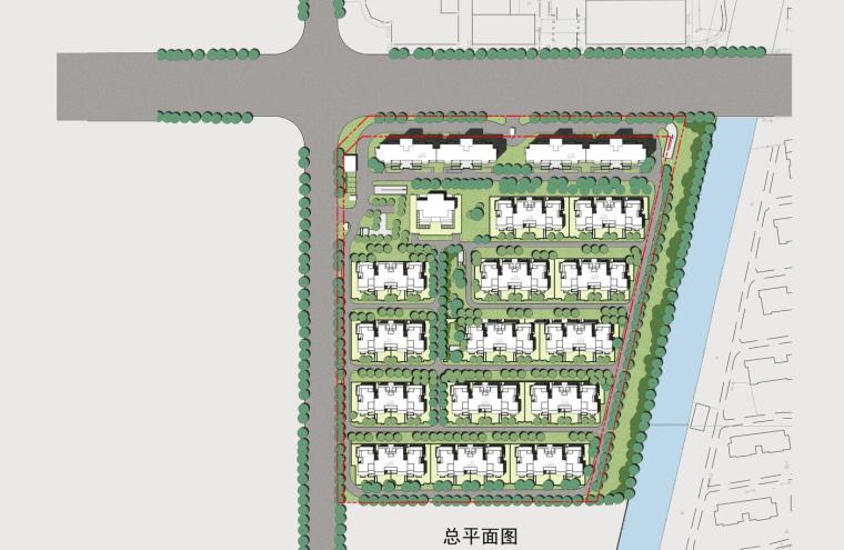 [上海]欧陆风格居住区建筑方案文本 -总平面图