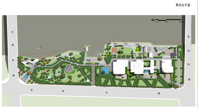 [江苏]扬州东区运河公园景观设计文本（PPT+106页）-景观总平面