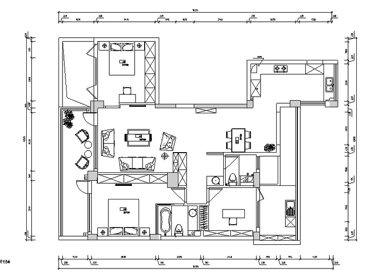 地产公司样板房框架资料下载-印象日出主题三居室样板房设计施工图（附效果图）