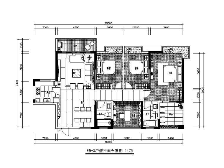 新中式客餐厅效果图片资料下载-[广东]新中式风格别墅设计CAD施工图（含效果图）