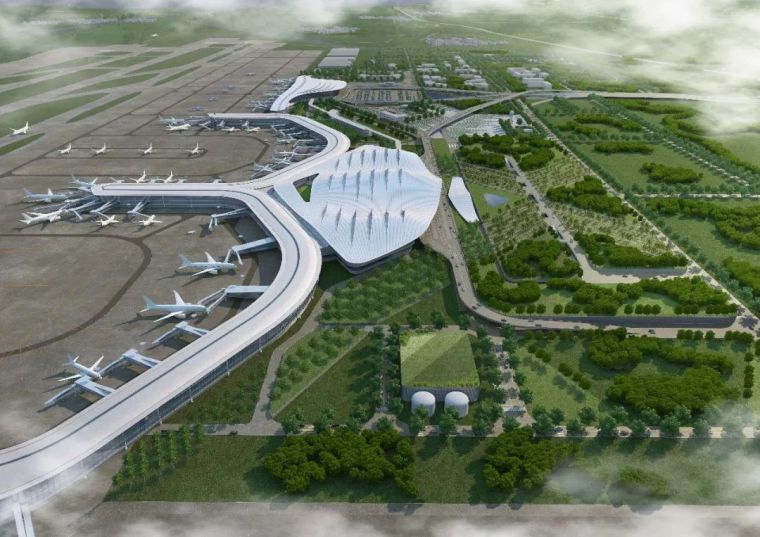 机场绿化设计方案资料下载-海上仙山 醉美烟台 | 烟台机场二期工程建筑规划设计方案