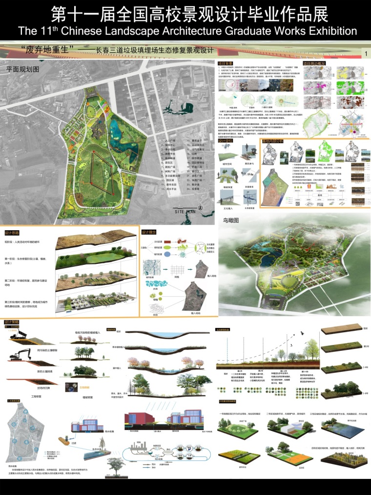 生态修复景观设计图纸资料下载-长春三道垃圾填埋场生态修复景观设计