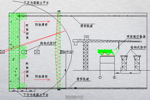 大跨度钢桁架（网架）滑移施工技术235页PPT-滑移安装第二步