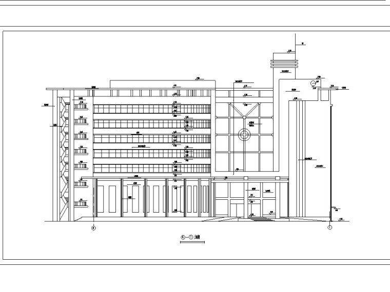 现代多层宾馆酒店建筑资料下载-现代扇形多层酒店建筑设计施工图CAD
