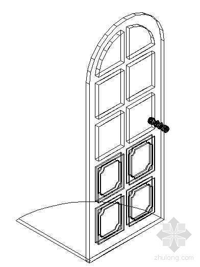 钢结构别墅模型图资料下载-门CAD模型图块1