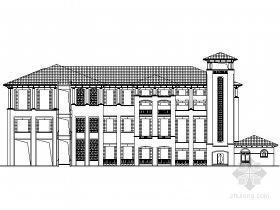 某四层学校综合楼资料下载-[江苏]某学校五层欧式综合楼建筑施工图