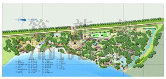 上海某公园CAD平面图资料下载-某公园规划总平面图