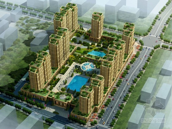 号地块规划建筑方案设计资料下载-[杭州]某8号地块高档花园社区住宅楼建筑方案设计