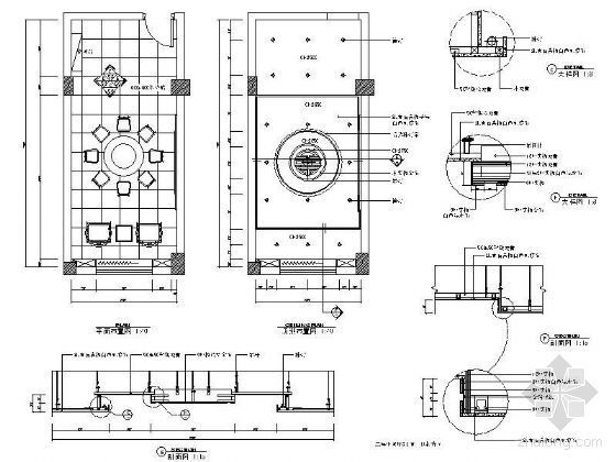 小餐厅装修图纸资料下载-小餐厅吊顶详图