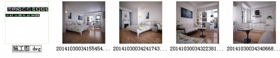 [北京]现代时尚简练一居室装修CAD施工图（含效果图）缩略图 