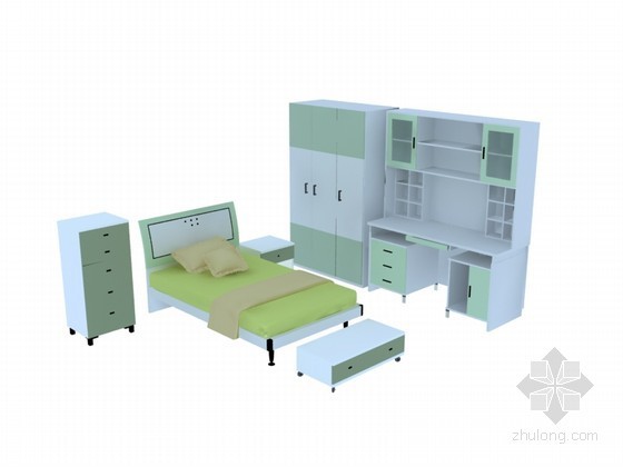 室内家具3d模型下载资料下载-儿童家具3D模型下载