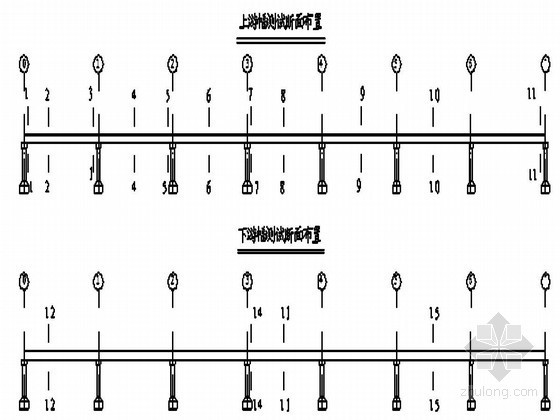 大桥维修工程竣工验收桥梁检测试验方案-连续梁测试断面布置图 