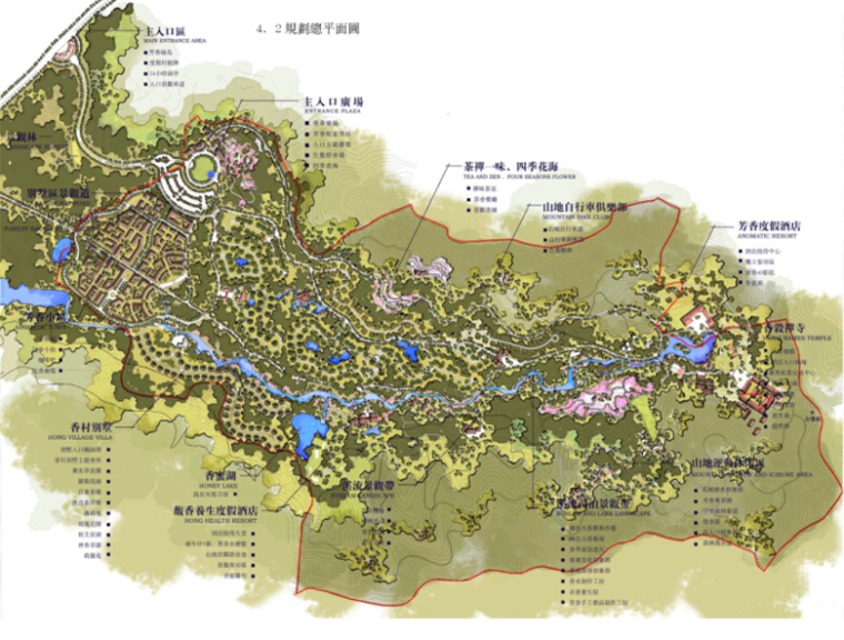 [山东]“芳香、茶香、禅香”香草花园景观规划文本-总平面图