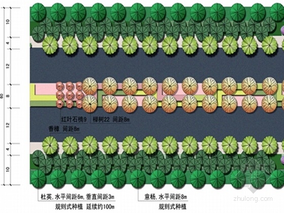 乡镇道路绿化设计方案资料下载-[浙江]多彩新区道路景观绿化设计方案