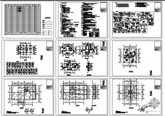 四层框架别墅结构图资料下载-某四层框架别墅结构图