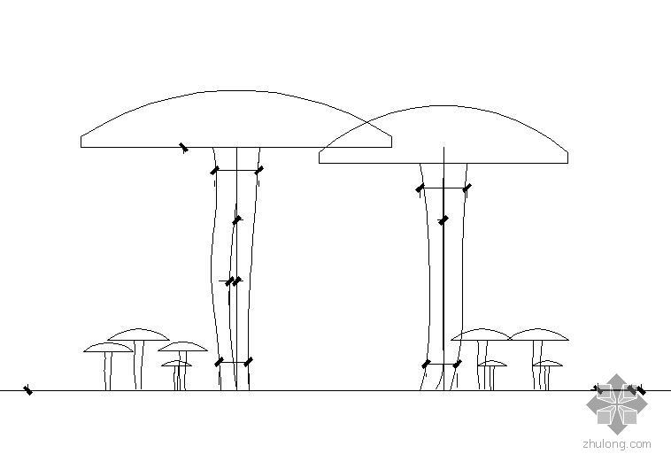 cad蘑菇亭资料下载-仿蘑菇亭施工大样图