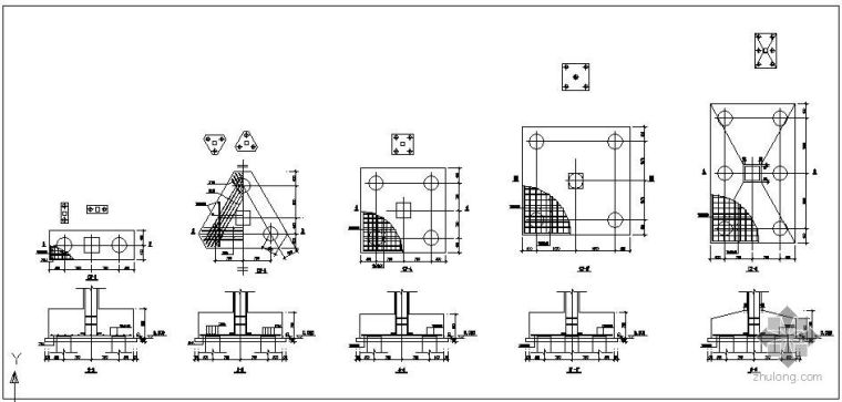 1-6米桥梁设计图纸资料下载-某1-6桩承台标准节点构造详图