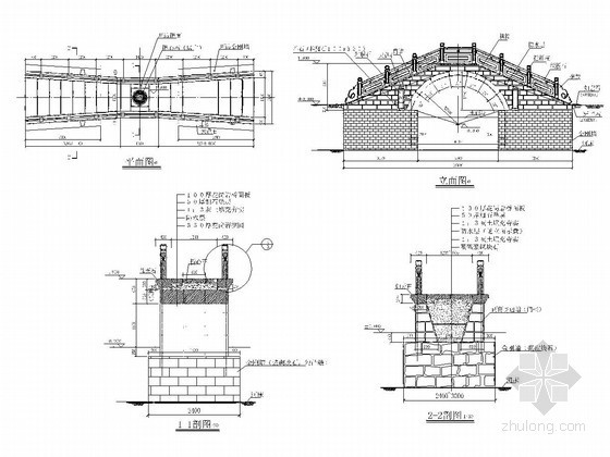 10米混凝土施工图资料下载-10米单孔石拱桥施工图CAD