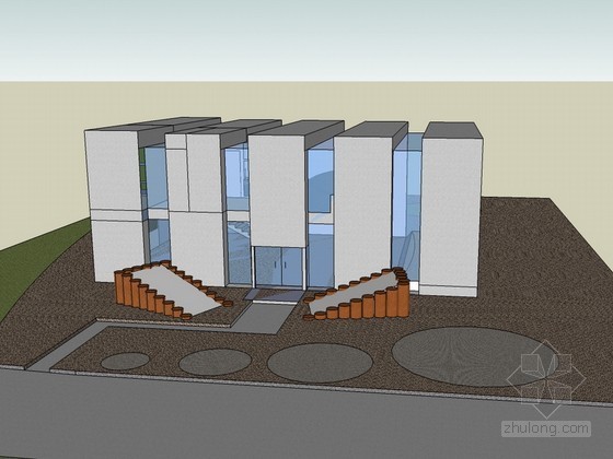 国外高端住宅CAD资料下载-高端住宅建筑SketchUp模型
