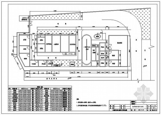 某垃圾渗滤液处理站设计施工图-构筑物平面布置图 