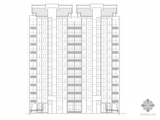 十一层住宅cad资料下载-[温州]某十一层住宅建筑施工图-5、6、11、12号商业楼