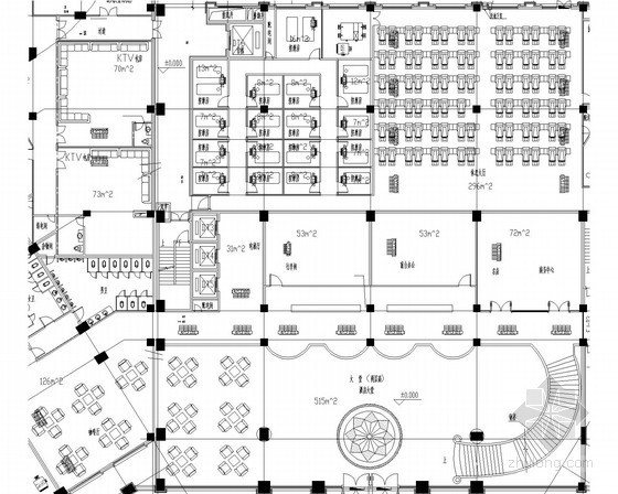 [江苏]多层公共建筑空调通风系统设计施工图（风冷热泵）-空调水平面图 