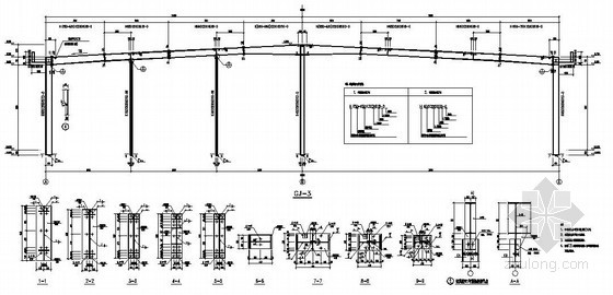 24米高单层钢结构厂房资料下载-24米跨钢结构厂房刚架节点详图
