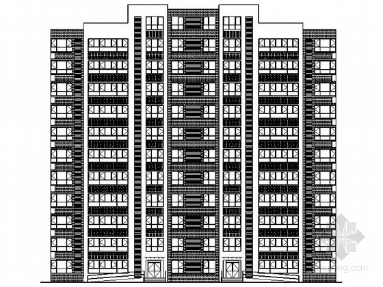 十一层住宅建筑平面图资料下载-[天津]某小区十一层板式住宅建筑施工图（1、2号楼）