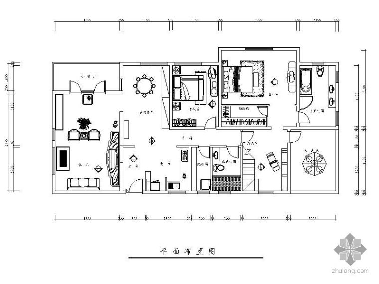 96平米三居装修设计图资料下载-[北京]某三居设计图