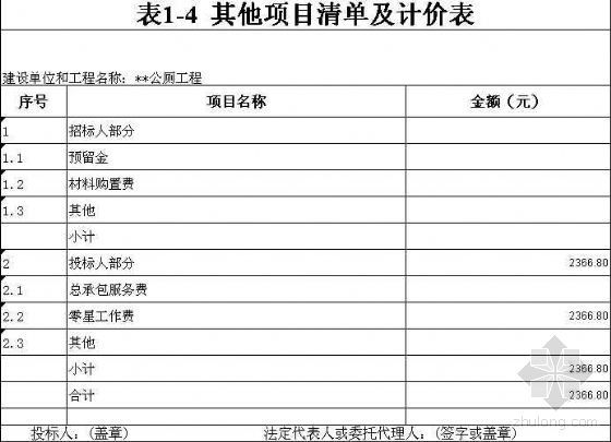 公厕绿化施工组织设计资料下载-杭州市某公厕工程清单报价（含施工组织设计）