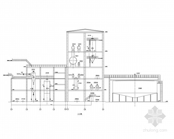 化工厂渣水处理详细施工图-剖视图2 
