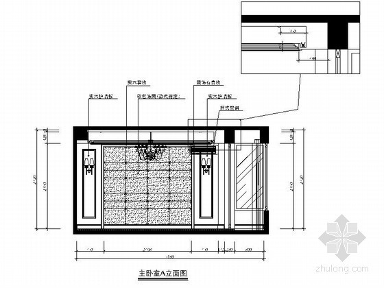 主卧卫生间装修图资料下载-[温州]某简约四居室主卧立面图