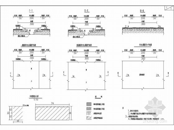 带中间平台的直形楼梯资料下载-高速公路中间带设计详图