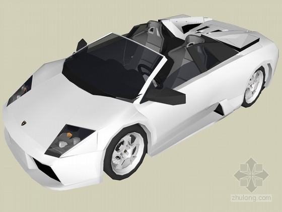 意大利白色的住宅资料下载-白色跑车SketchUp模型下载