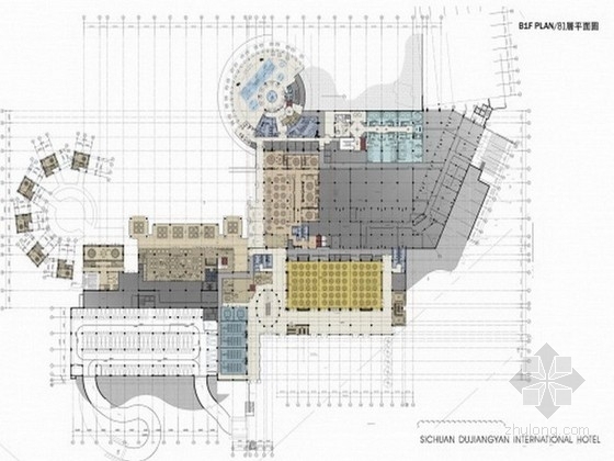 [四川]国际高档豪华设施酒店概念设计图-B1层平面图 