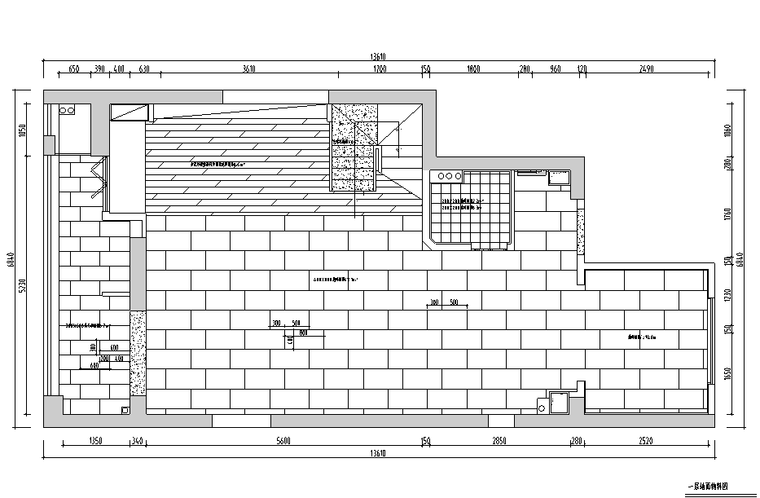 和美家现代二层住宅设计施工图（附效果图）-一层地面材料图