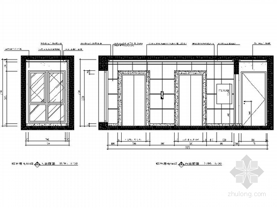 [辽宁]地产住宅小区现代门厅及电梯厅施工图电梯间立面图