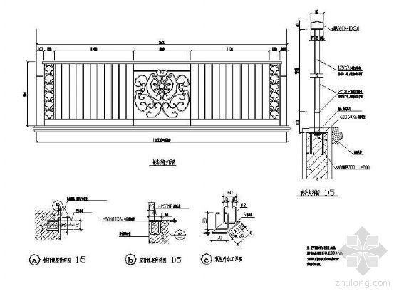 铁艺栏杆立面CAD资料下载-铁艺栏杆立面图13