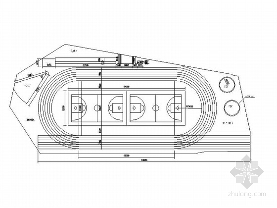 运动跑道施工图cad资料下载-[浙江]镇级小学塑胶结构运动场改建建筑施工图