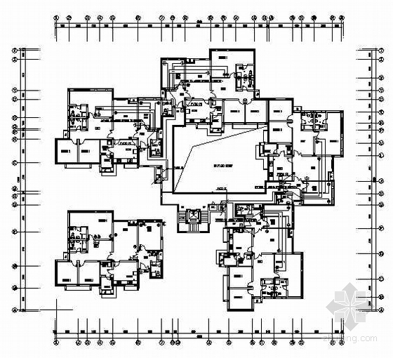 英语电气施工图资料下载-利比亚某四层公寓电气图纸（英文）