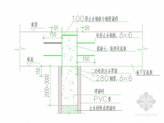 [江苏]11米深基坑承压水疏干井降水施工图-降水井封井、止水详图 