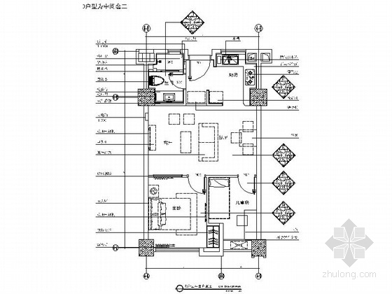 现代时尚风格装修资料下载-[上海]核心地区现代时尚两居室装修施工图