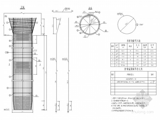 斜拉桥工程防雷设施设计施工图-索塔基础一般防雷构成图 
