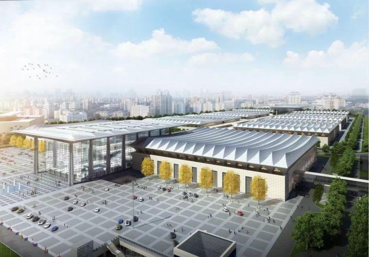 西安丝路国际展览中心标准展厅屋盖钢结构滑移完成_3