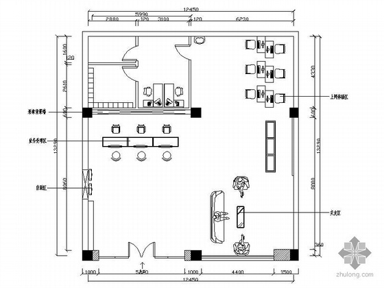 银行营业厅方案图资料下载-某大学动感地带营业厅方案图