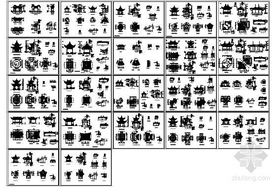亭子CAD图集资料下载-古建亭子施工图集