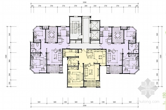 [上海]现代风格高层高级住宅区建筑设计方案文本-现代风格高层高级住宅区建筑平面图