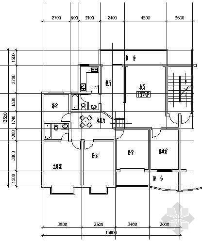 三室两卫一厅施工图纸资料下载-五室三厅一厨两卫157平米